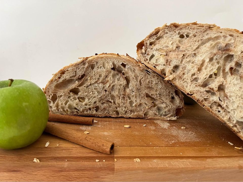 Apple Cinnamon Oat Sourdough Bread