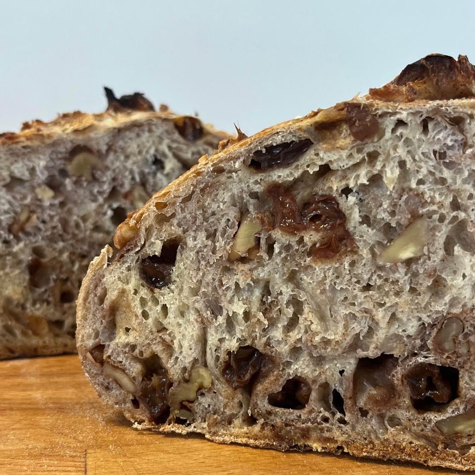 Cinnamon Raisin Walnut Sourdough Bread