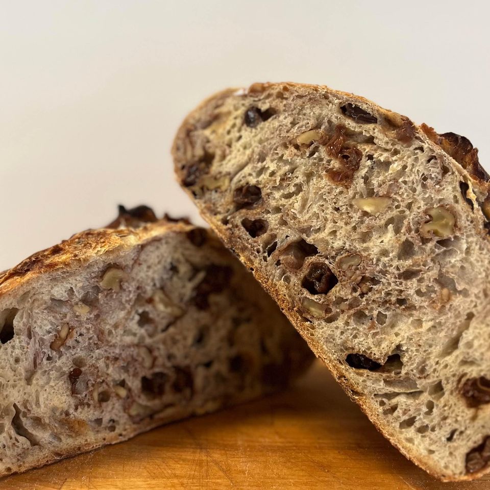 Cinnamon Raisin Walnut Sourdough Bread