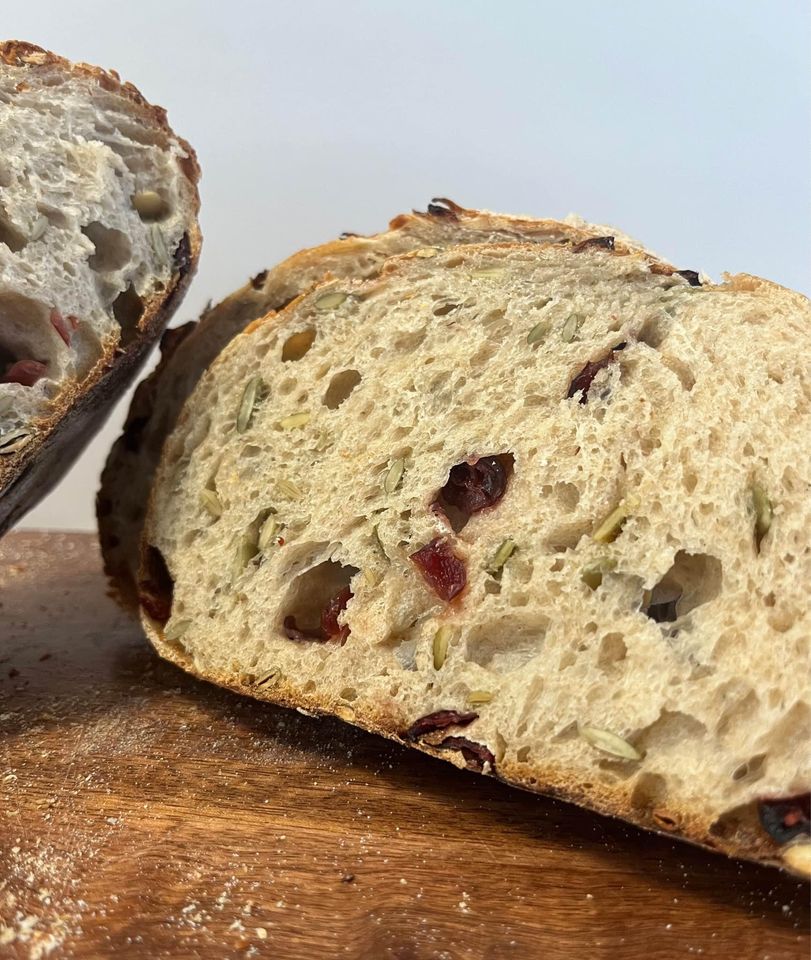 Cranberry Pumpkin Seed Sourdough Bread