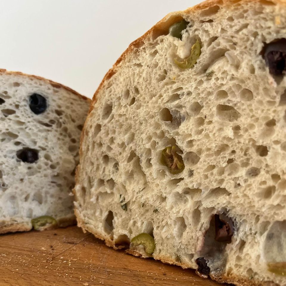 Rosemary Olive Garlic Sourdough Bread